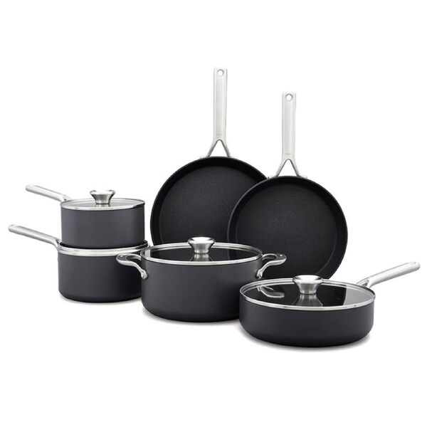 OXO Ceramic Professional PFAS-Free Non-Stick 10-Piece Cookware Set CC004748-001 Black