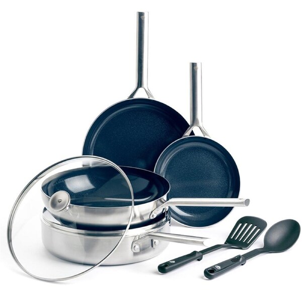 Blue Diamond Tri Ply Stainless Steel Nonstick 4-Piece Cookware Set CC003692-001