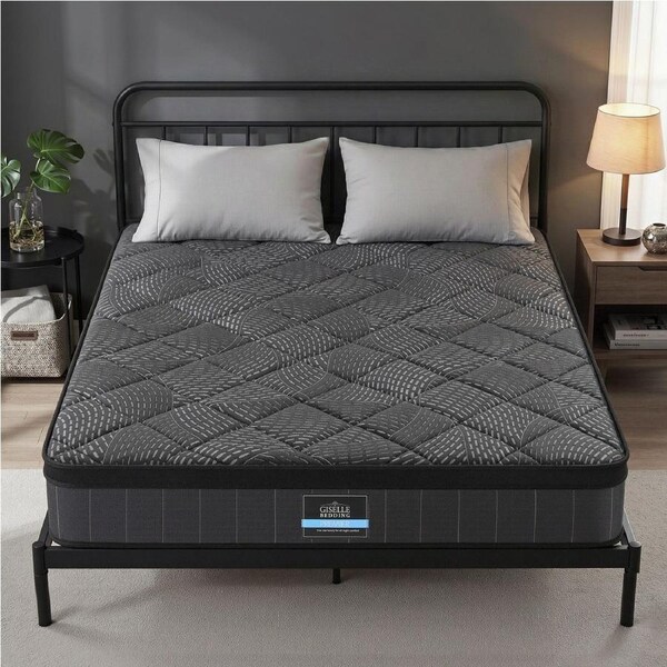 Giselle Bedding King Mattress 25cm Pocket Spring Latex Euro Top Medium Firm Bed