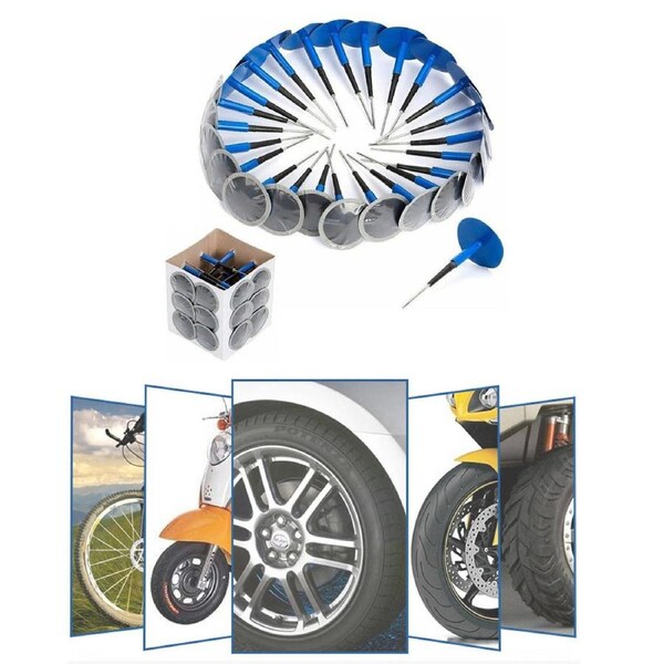 24x Auto Tyre Plug Patch Auto Car Tire Puncture Repair Kit Wired Mushroom 36mm