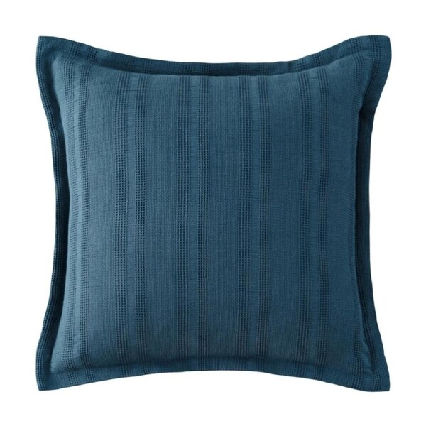 Bianca Ashcombe Blue Cotton Waffle European Pillowcase 65x65cm