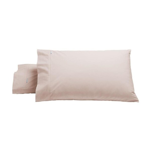 2pc Bianca Heston 300TC Cotton Percale Standard Size Pillowcases Pink 48x74cm