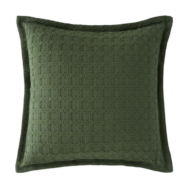 Bianca Mossbury Olive Green Square Textured Cotton Decor Cushion 43x43cm