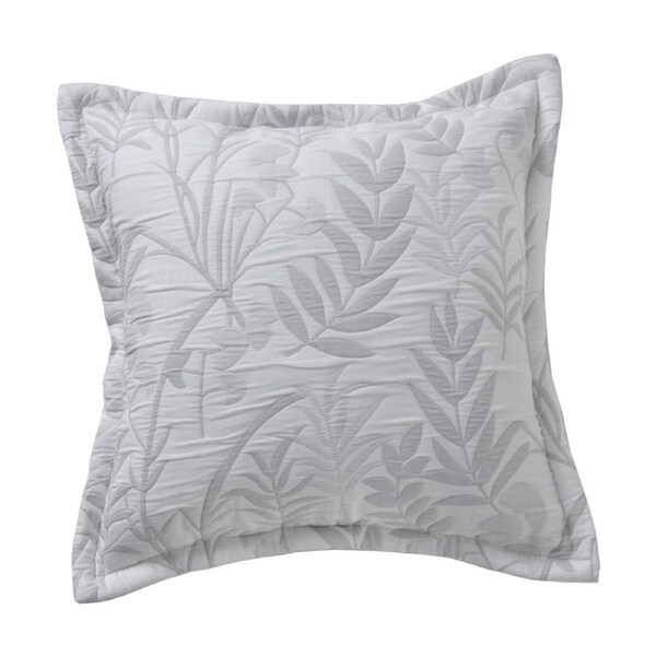 Bianca Ember Botanic Square Grey Polyester/Cotton Decor Cushion 43x43cm