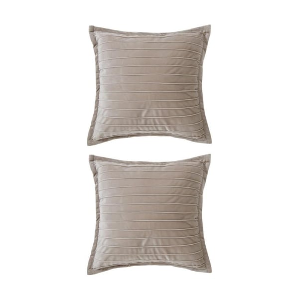2PK Bianca Saphira Square Beige/Brown Latte Velvet Decor Cushion 43x43cm