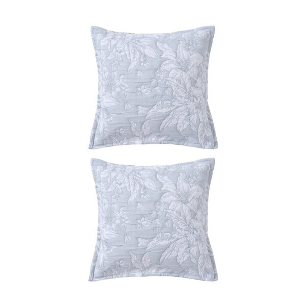 2PK Bianca Whispering Lily Powder Blue Provincial European Pillowcase 65x65cm