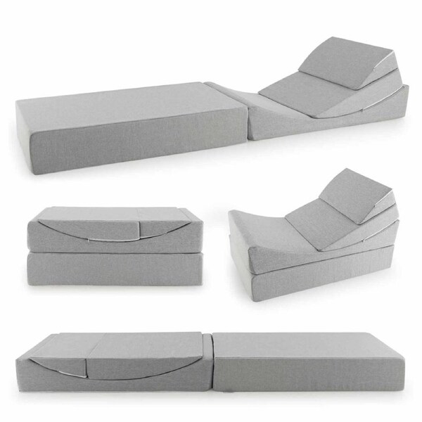 Costway Folding Sofa Bed Couch 4in1 Foam Pillows Convertible Floor Futon Sleeper Chair Chaise Lounge