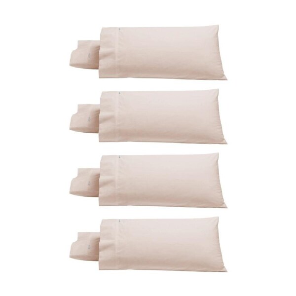 4PK 2pc Bianca Heston 300TC Cotton Percale King Size Pillowcases Pink 48x74cm