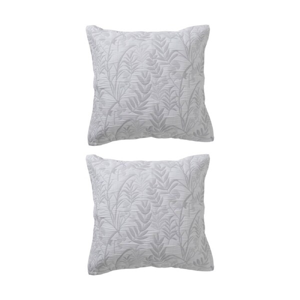 2PK Bianca Ember Botanic Grey Polyester/Cotton European Pillowcase 65x65cm