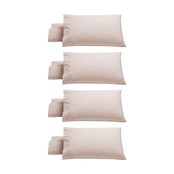 4x 2pc Bianca Heston 300TC Cotton Percale Standard Size Pillowcases Pink 48x74cm