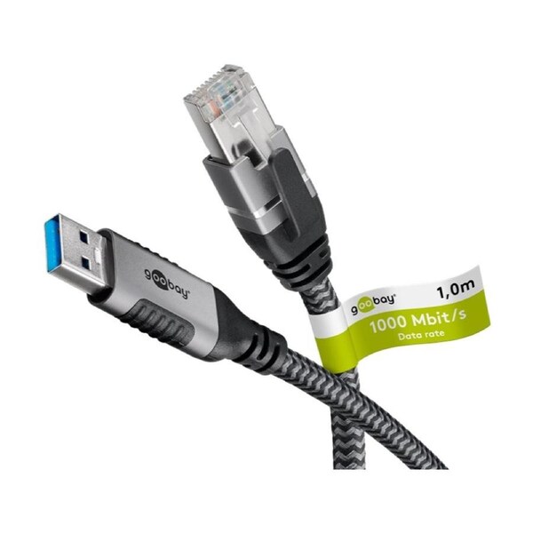 Goobay GooBay USB-A 3.0 to RJ45 Ethernet Cable 2m Network Adapter - Black