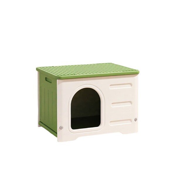 Pet Shack HDPE Weather Proof Indoor Outdoor Pet House for Cats Green