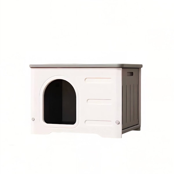Pet Shack HDPE Weather Proof Indoor Outdoor Pet House for Cats Grey