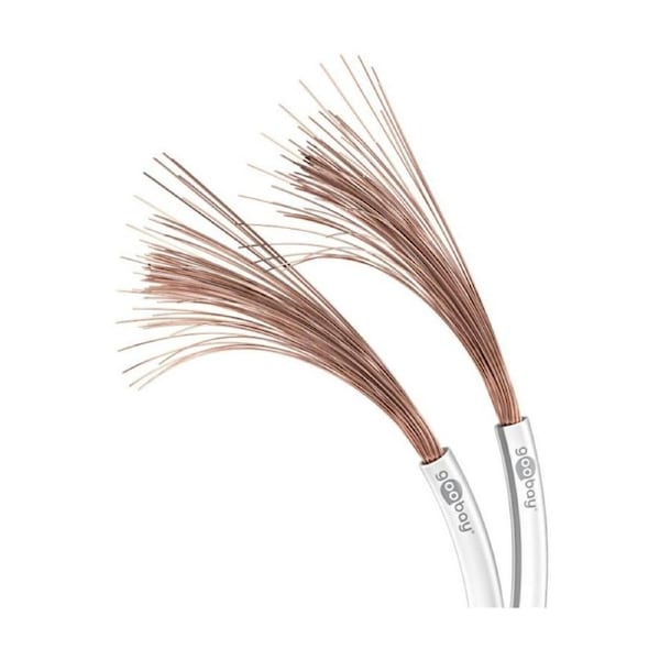 Goobay Speaker Cable 2 x 0.75 Sq mmCCA 100M Home Audio Wiring - White