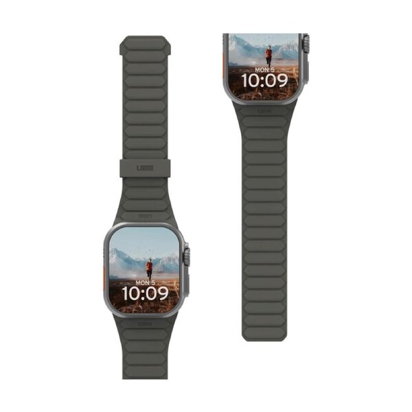 UAG Pathfinder Apple Watch Strap (4446mm/ULTRA) Magnetic Silicone - Olive/Rust