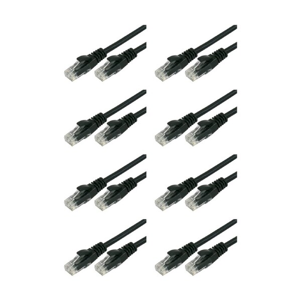 8PK Comsol RJ45 Cat 6 Network Gigabit Ethernet Patch Cable 3 Metres Black