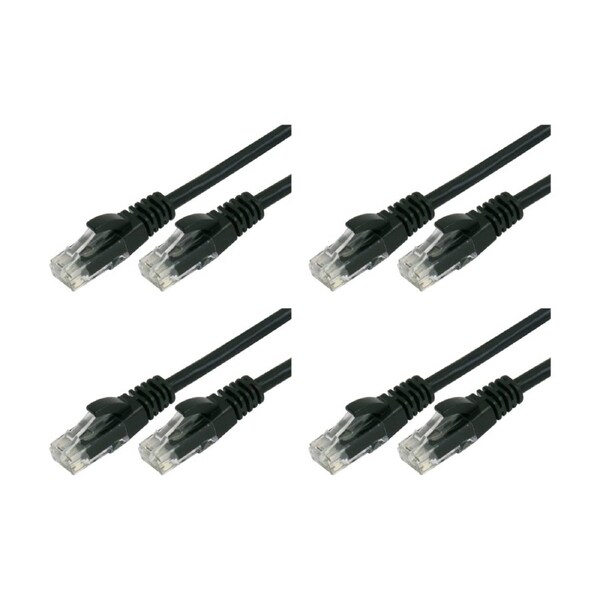 4PK Comsol RJ45 Cat 6 Network Gigabit Ethernet Patch Cable 3 Metres Black