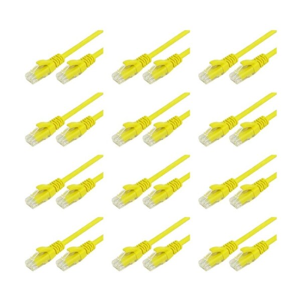 12PK Comsol RJ45 Cat 6 Network Gigabit Ethernet Patch Cable 2 Metres Yellow