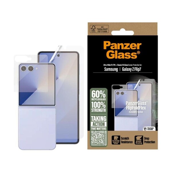 Panzer 2-in-1 Glass + Film Screen Protector Case - Samsung Galaxy Z Flip 7