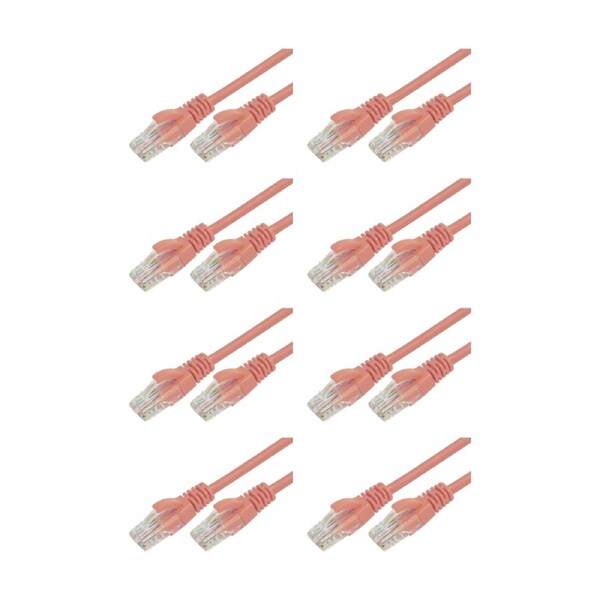 8PK Comsol RJ45 Cat 6 Network Gigabit Ethernet Patch Cable 1 Metre Orange