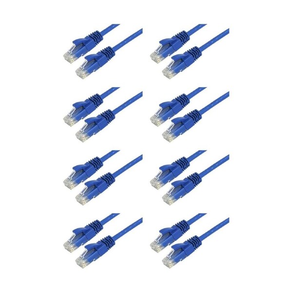 8PK Comsol RJ45 Cat 6 Network Gigabit Ethernet Patch Cable 1 Metre Blue