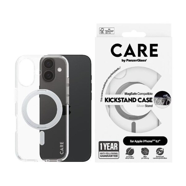 Panzer Feature MS&KS Phone Case for iPhone 16 Military Grade Protection - Silver
