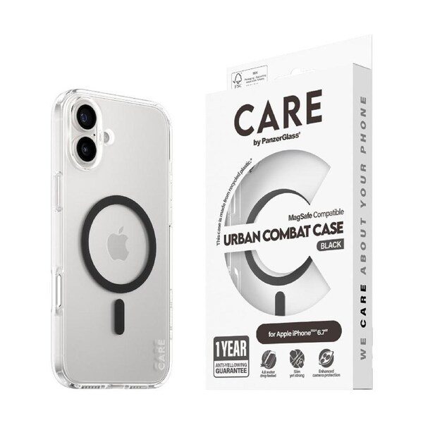 Panzer Flagship Mag-Safe Phone Case for iPhone 16 Plus Shockproof Cover - Black