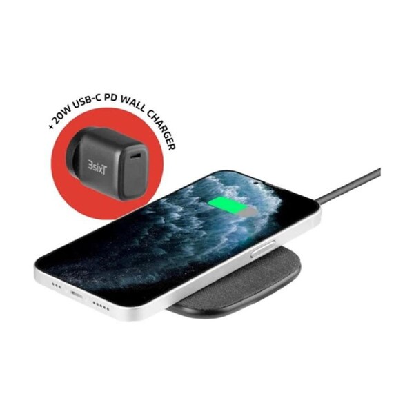 3sixT 15W Single Wireless Charger Qi-Certified Charging Pad - Black