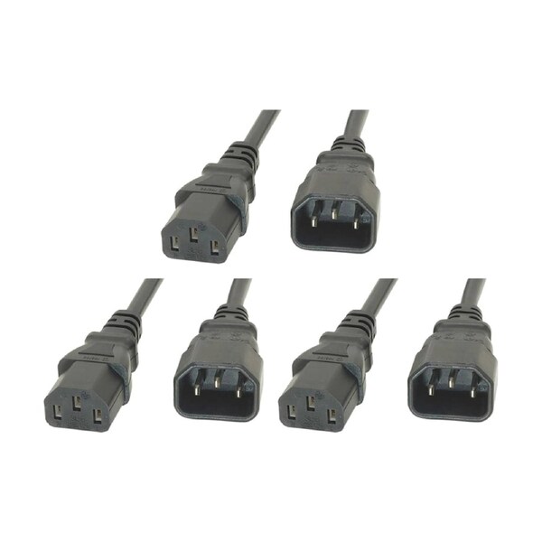 3PK Comsol IEC-C13 Female to IEC-C14 Male Power Extension Cable 3M Grey