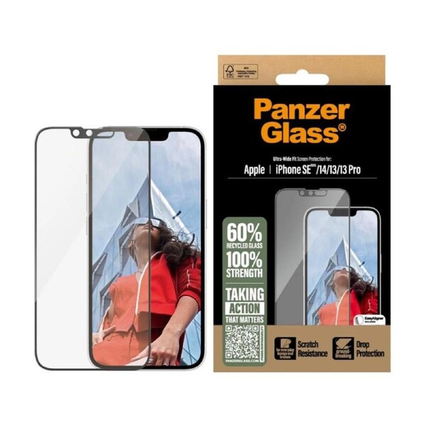 Panzer PanzerGlass Wide Screen Protector for iPhone 13/13Pro/14/16e - Clear