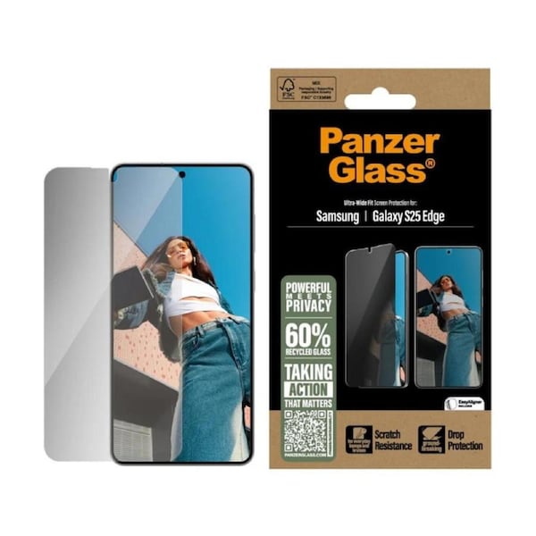 Panzer PanzerGlass Wide Privacy Screen Protector for Samsung GS25 Edge - Clear