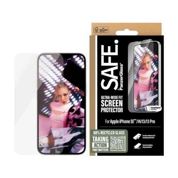 Panzer SAFE by PanzerGlass Screen Protector for iPhone 13/13Pro/14/16e - Clear