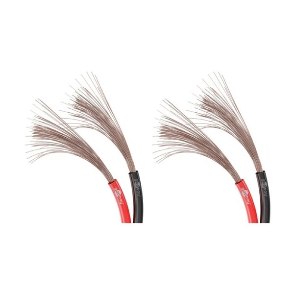 2PK Goobay Speaker Cable 2 x 0.75 Sq mm CCA 25M Audio Connection - Red/Black