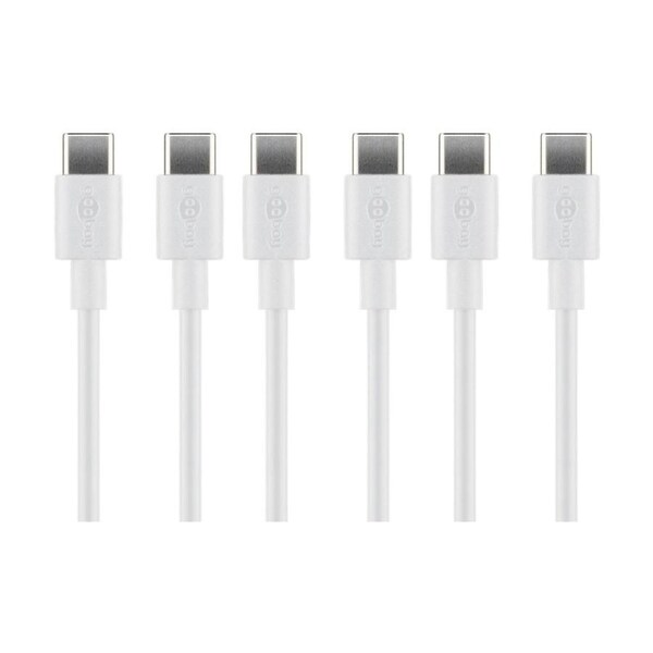 3PK Goobay USB-C to Cable 1M Fast Charging Universal Device Power - White
