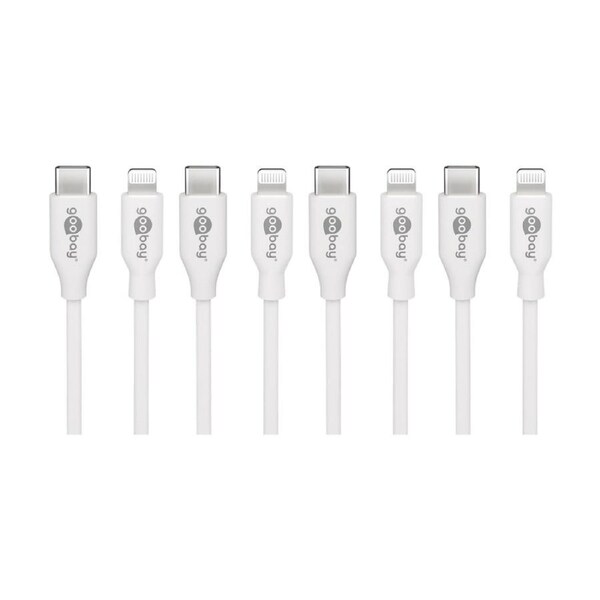 4PK Goobay USB-C to Lightning Cable 1M MFi Certified Apple certified - White