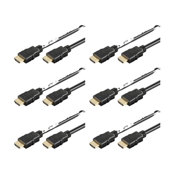 6PK Goobay High Speed HDMI Cable with Ethernet 4K@60Hz 3M - Black