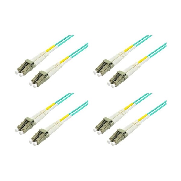 4PK Comsol LC-LC Multi-Mode Duplex Fibre Patch Cable LSZH 50/125 OM4 3M