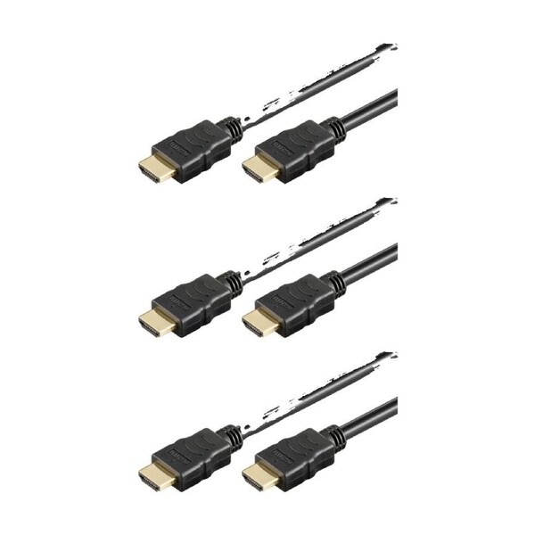3PK Goobay High Speed HDMI Cable with Ethernet 4K@60Hz 3M - Black