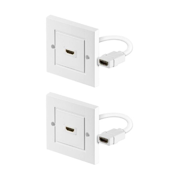 2PK Goobay HDMI Wall Socket Gold Plated Connector Home Theater Setup -