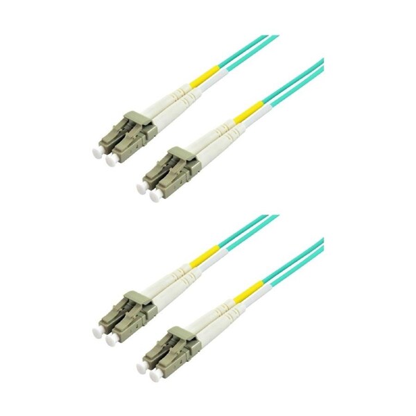2PK Comsol LC-LC Multi-Mode Duplex Fibre Patch Cable LSZH 50/125 OM4 1M