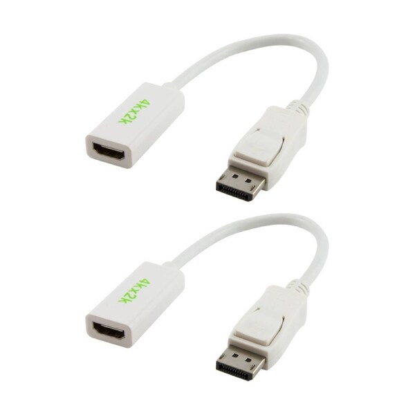 2PK Comsol DisplayPort Male to HDMI 4K2K Digital Adaptor Cable 20cm White