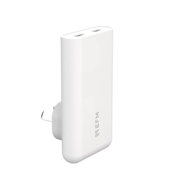 EFM 65W SlimLine Wall Charger with GaN, Power Delivery and PPS - White