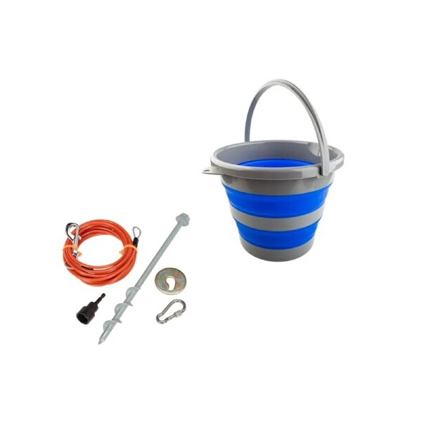 GroundGrabba Grounded Paws Tie Down Kit - 5m + Collapsible 10L Bucket