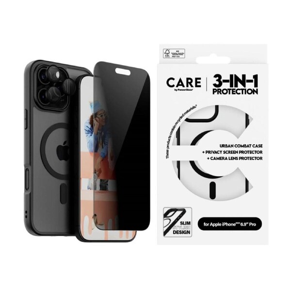 Panzer Flagship 3-in-1 Privacy Bndle Lens & SP+ Case - iPhone 16 Pro Max