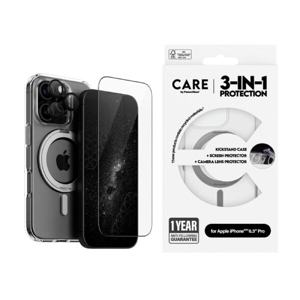 Panzer 3forinfor1 Ceramic Bundle Case Protector for iPhone 16 Pro - Clear