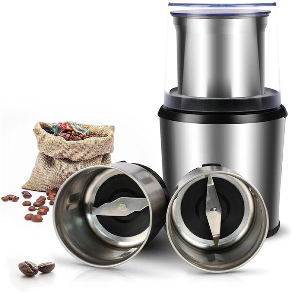 ADVWIN Electirc Coffee Grinder with Removable 2 Cups Easy to Clean