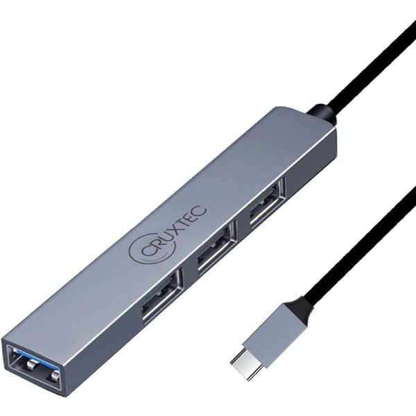 Cruxtec MiniHigh Speed USB-C 3.0 Ultra-Slim HUB MC3-H4-SG 4 Ports