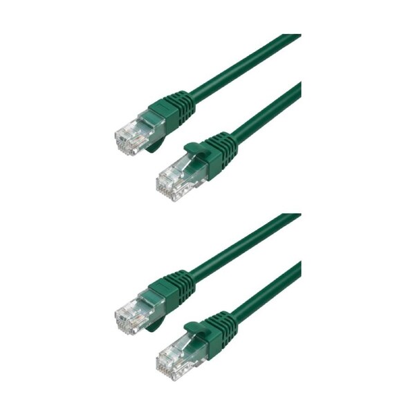 2PK Cruxtec RC6-003-DG CAT6 UTP 10GbE Ethernet Cable Dark Green 10m