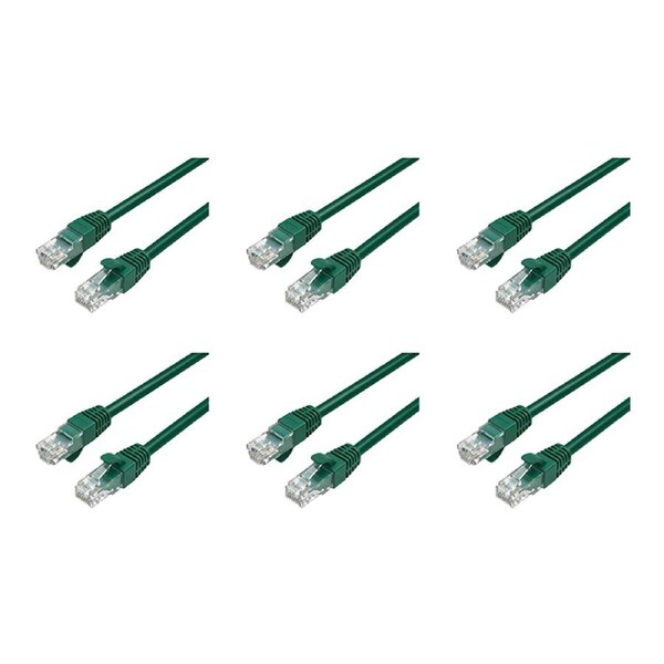 6PK Cruxtec RC6-003-DG CAT6 UTP 10GbE Ethernet Cable Dark Green 5m