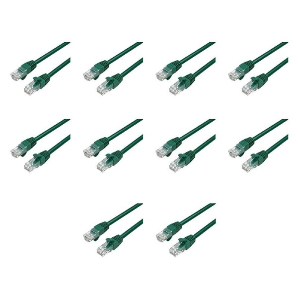 10PK Cruxtec RC6-003-DG CAT6 UTP 10GbE Ethernet Cable Dark Green 2m